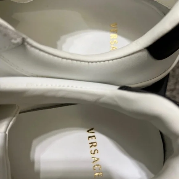 Versace White Leather Sneakers Size 39